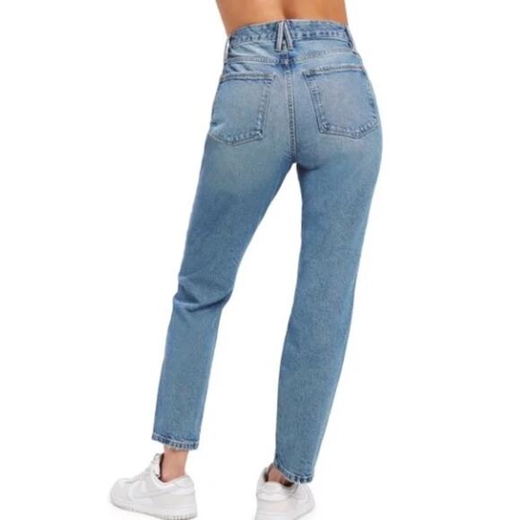 Good American Womens Good Classic Distressed Straight Leg Jeans Size 4 / 27 - Picture 4 of 13